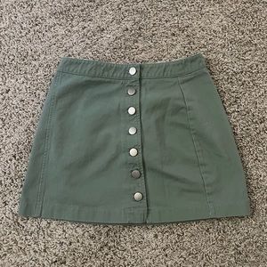 green button up skirt